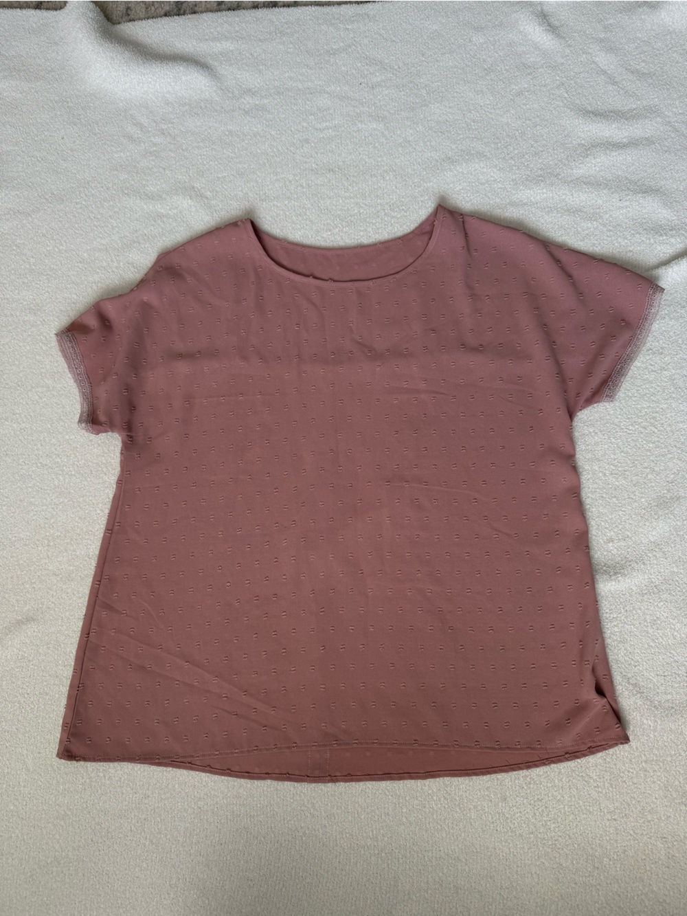 Women’s Short Sleeve Textured Blouse - Dusty Rose